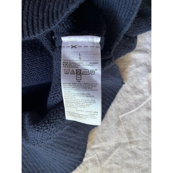 Old Navy Blue Sweater, Geometric Print at neck, Size L - Picture 6 of 8